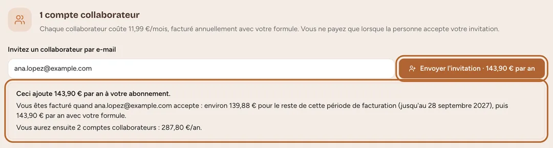Capture d’écran : Saisissez son adresse e-mail et vérifiez le prix