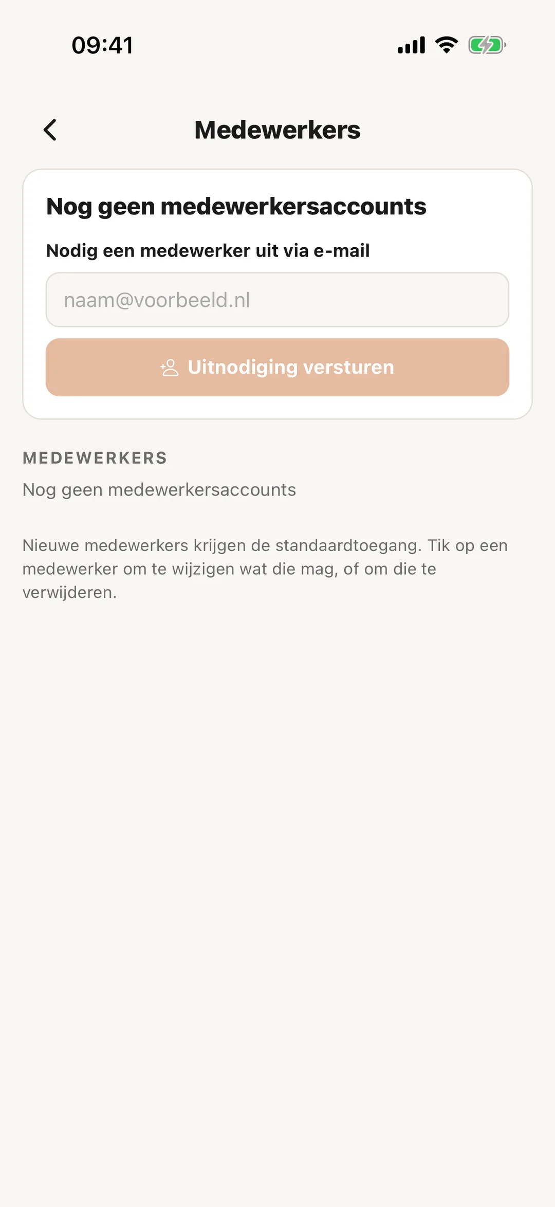Schermafbeelding: Je medewerkers in de app