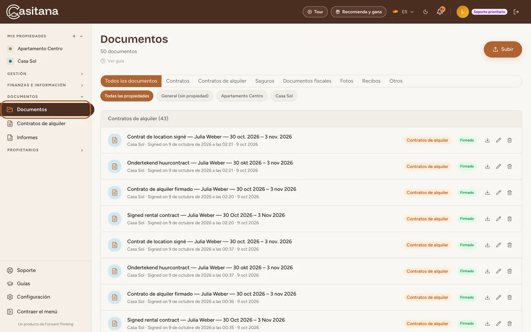 Captura de pantalla: Encuentra todos tus recibos