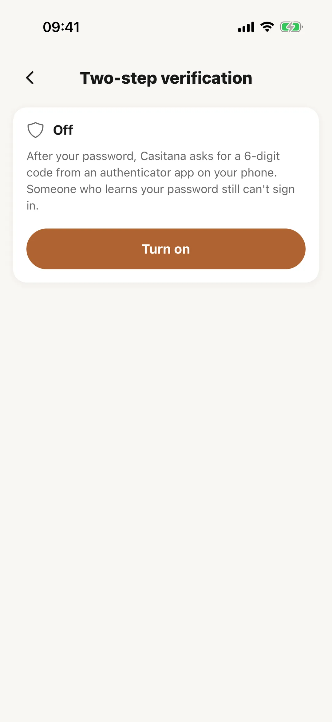 Screenshot: In the Casitana app