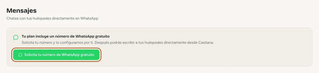 Captura de pantalla: Solicita tu número