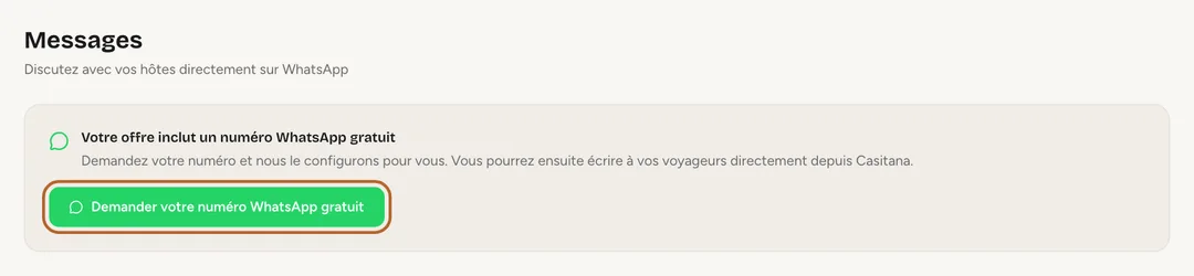 Capture d’écran : Demandez votre numéro