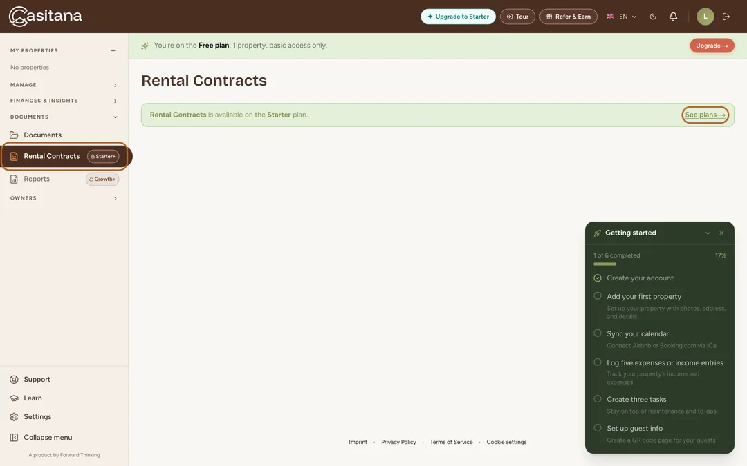 Screenshot: A locked page